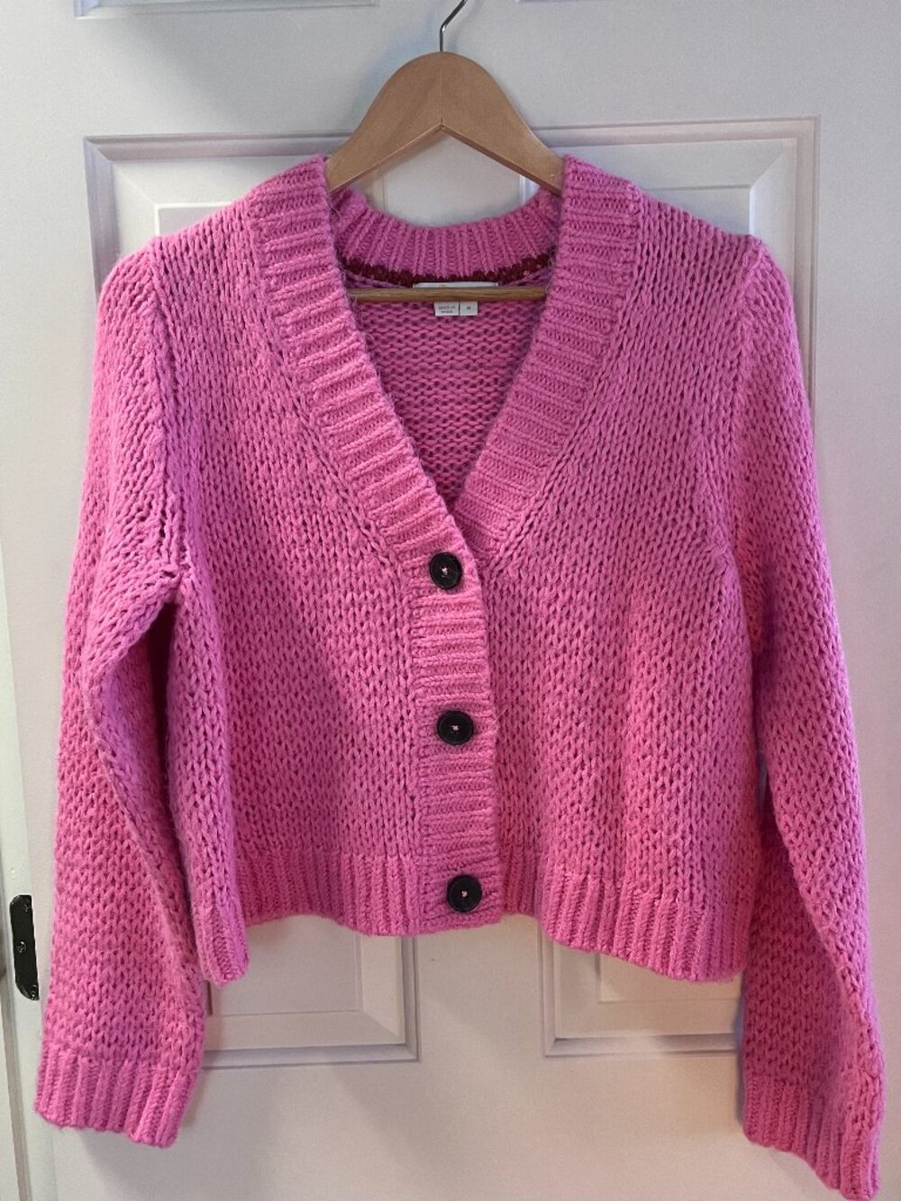 Bright Pink Cropped Cozy Sweater